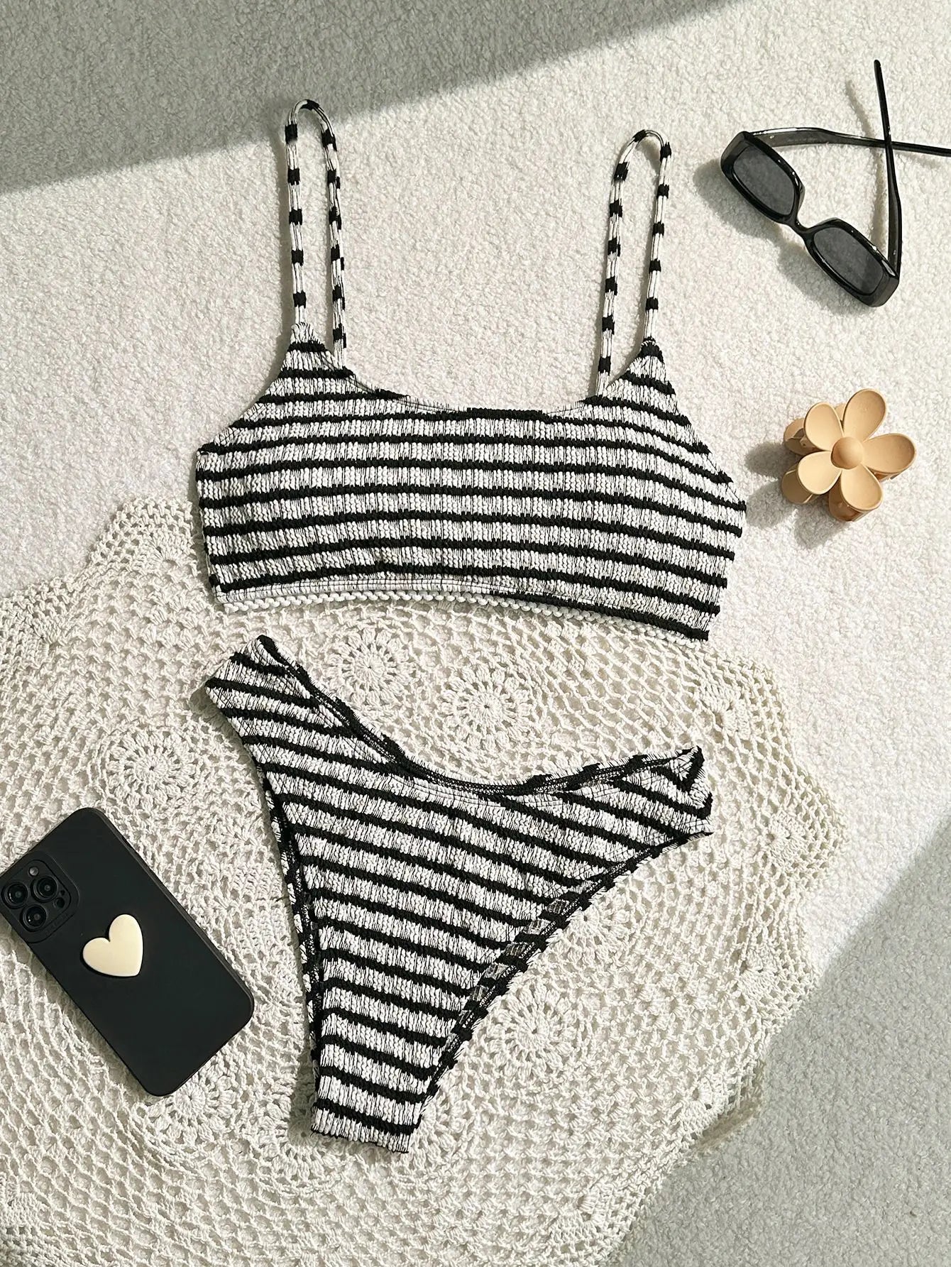 Sexy Black Striped Bikini