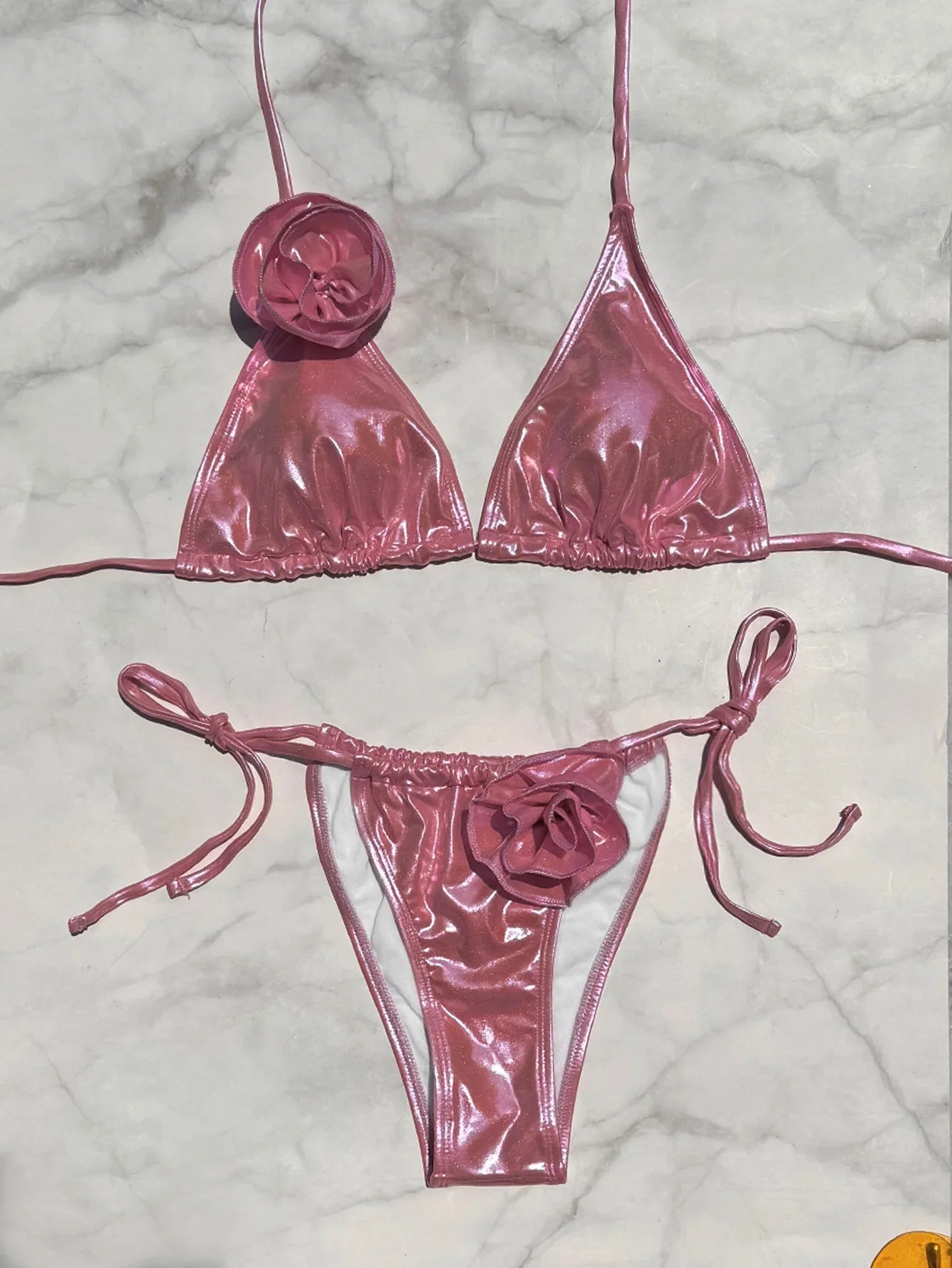 Sexy 3D Flower Micro Bikini
