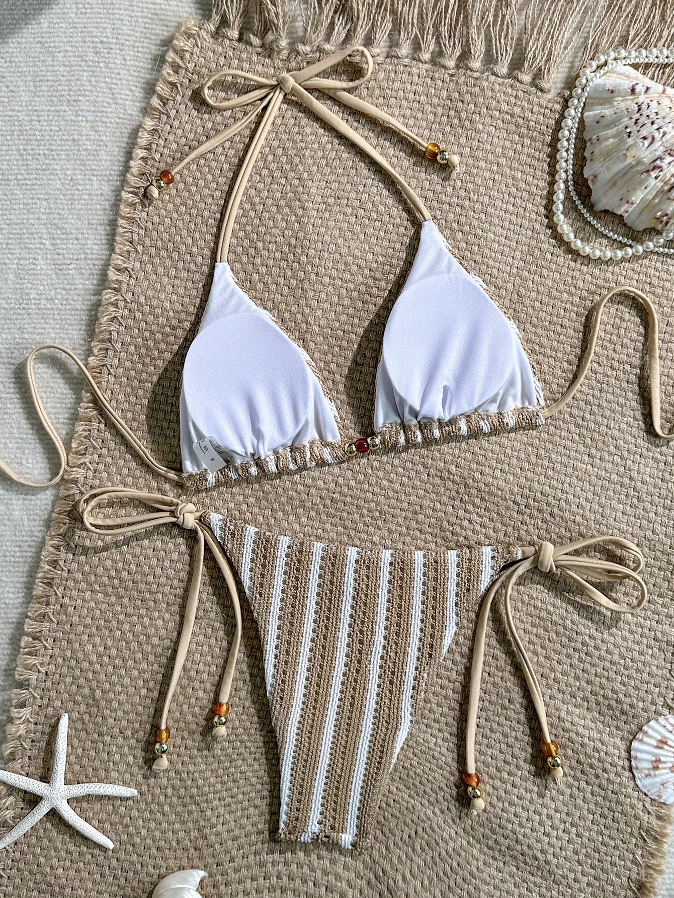 Sexy Pink Striped Micro Bikini Set