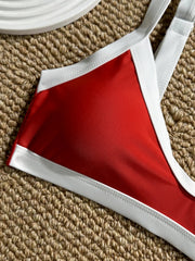 Sexy Red Contrast Bikini Set