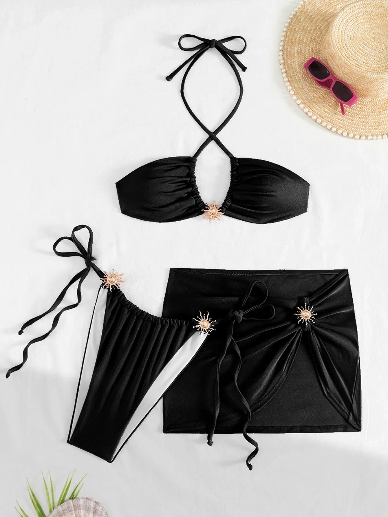 Sexy Metal Sun Ornament Bikini