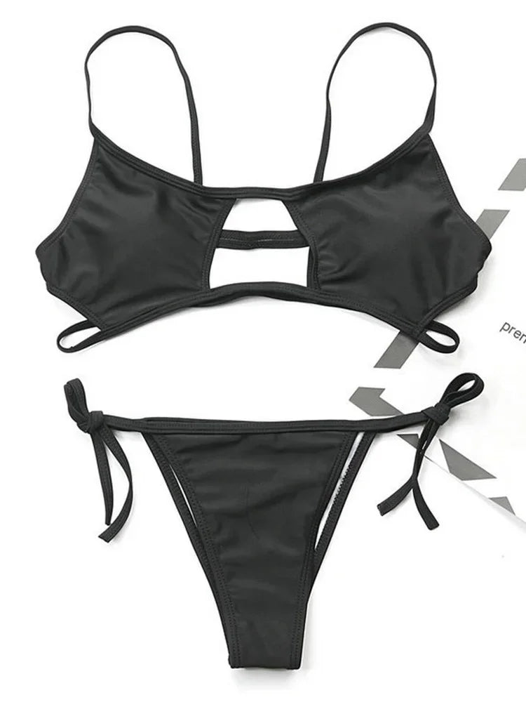 Sexy Hollow Out Micro Thong Bikini