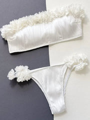 Wrinkled Ruffled Frilled Bandeau Bikini