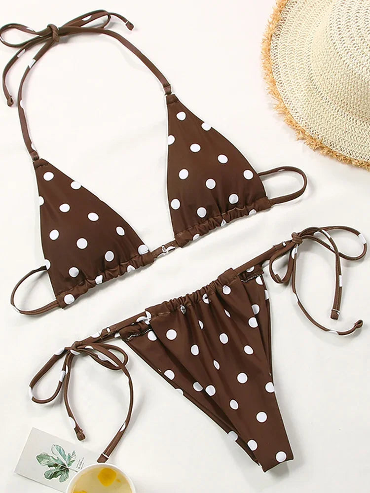 Polka Dot Mini Micro String Bikini