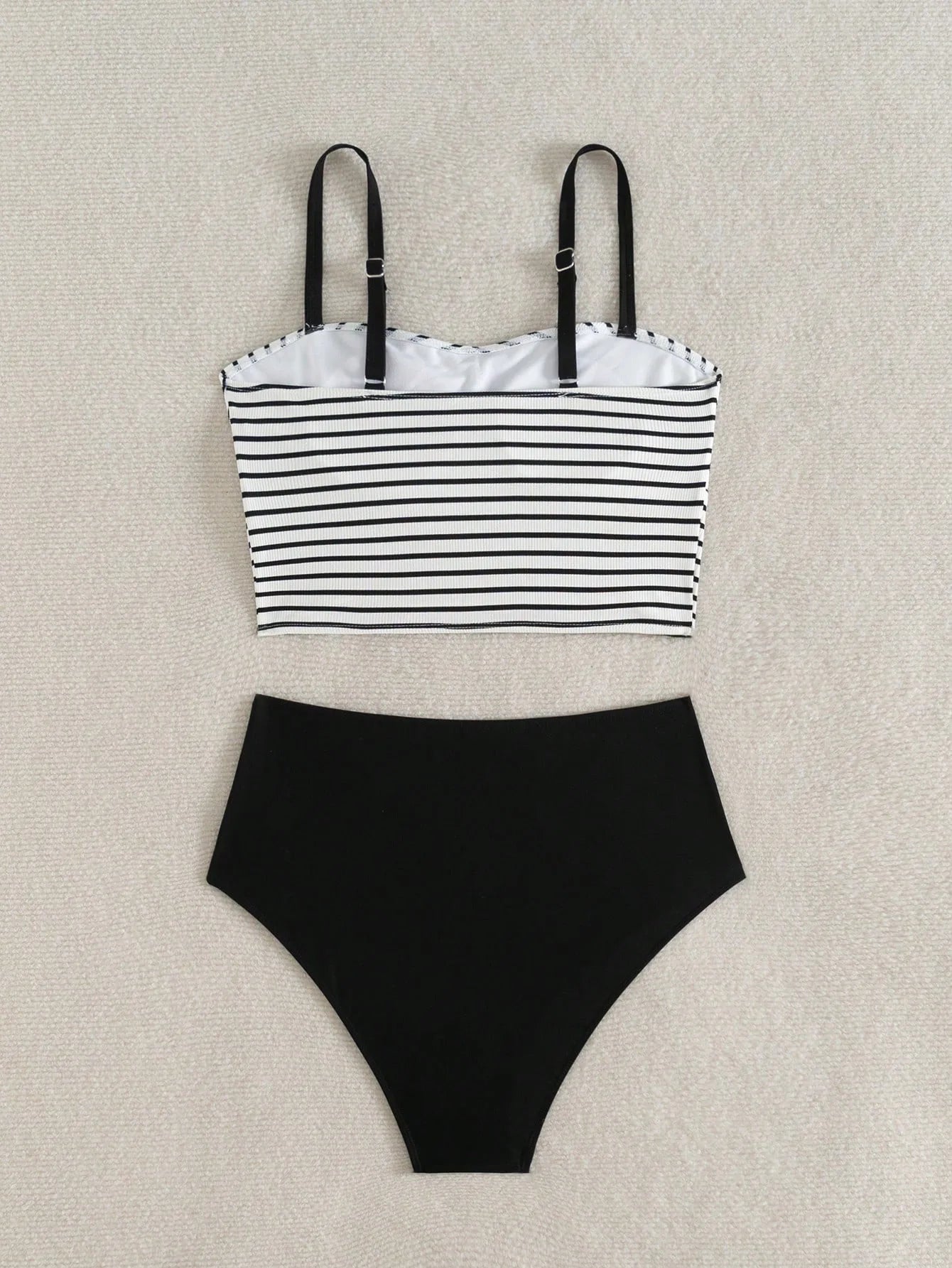 Vintage Black Striped Bikini