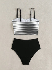 Vintage Black Striped Bikini