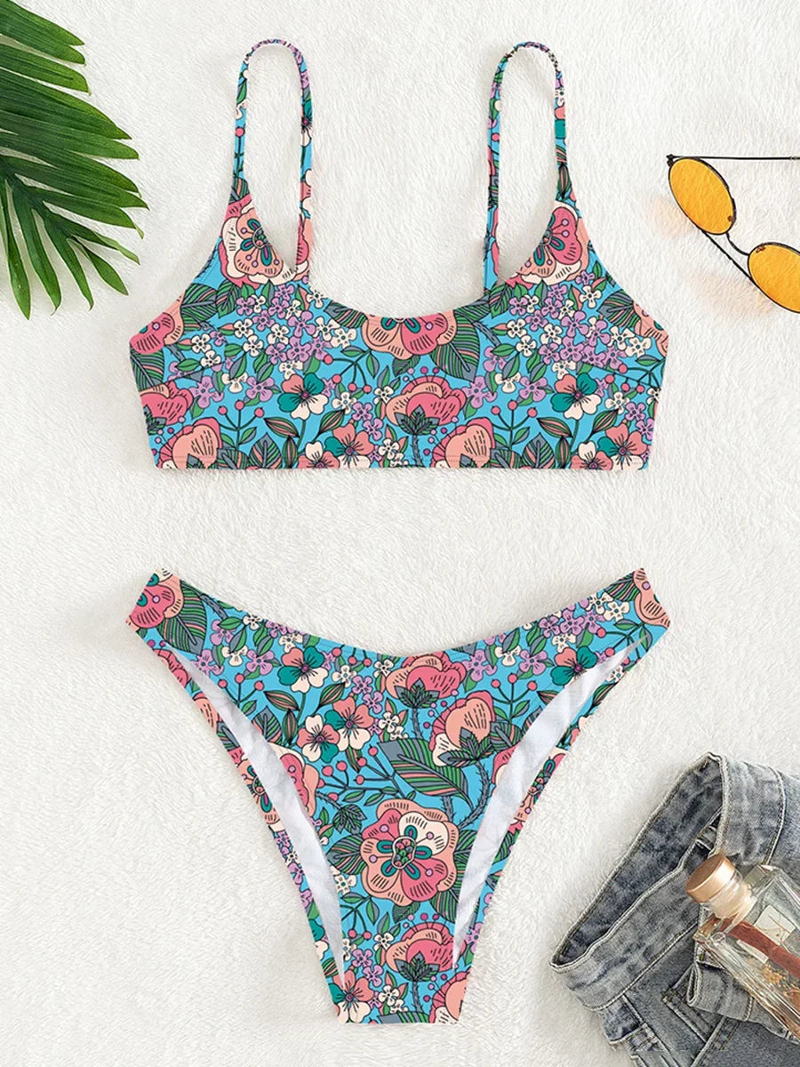 Floral Print Brazilian Bikini