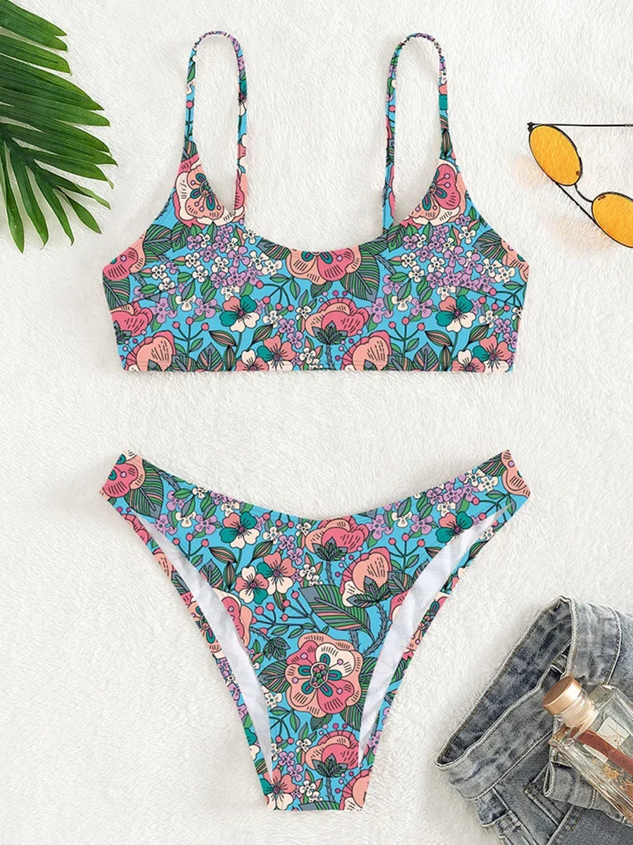 Floral Print Brazilian Bikini