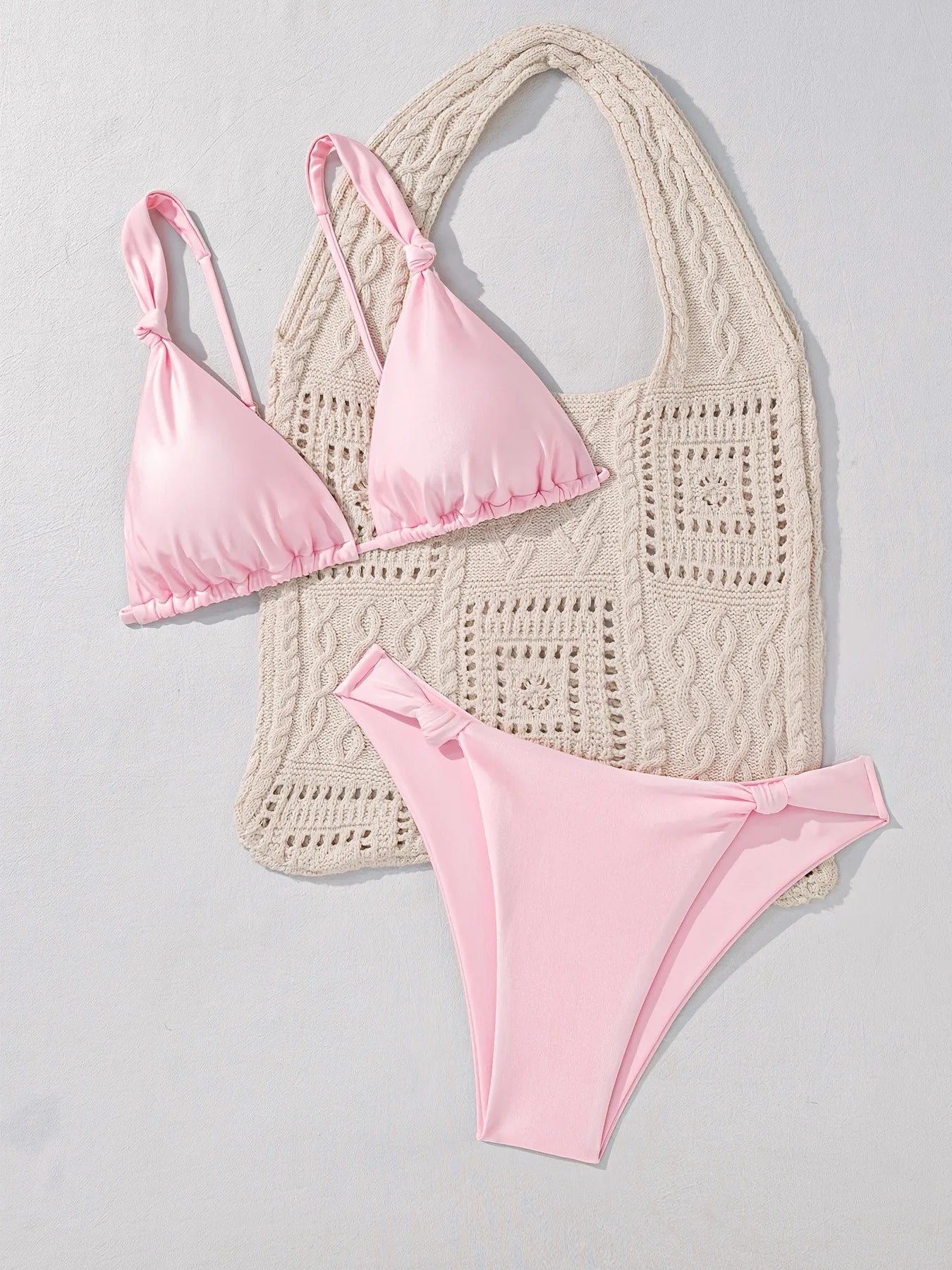 Sexy Pink Bow Thong Bikini