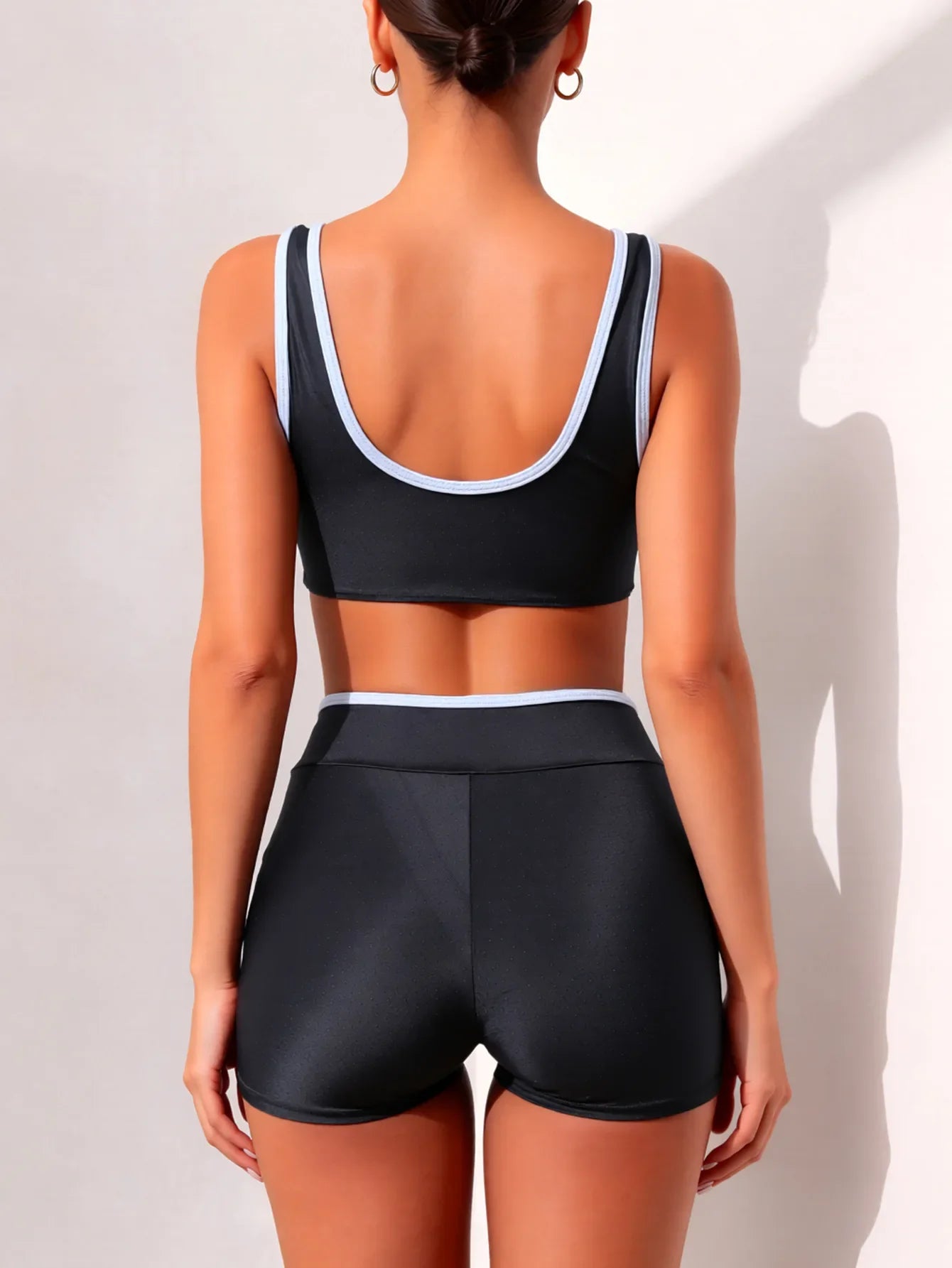 Sexy Black White Patchwork Bikini Set