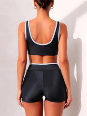 Sexy Black White Patchwork Bikini Set