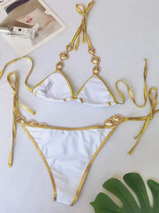 Halter Crystal Rhinestone Diamond Bikini
