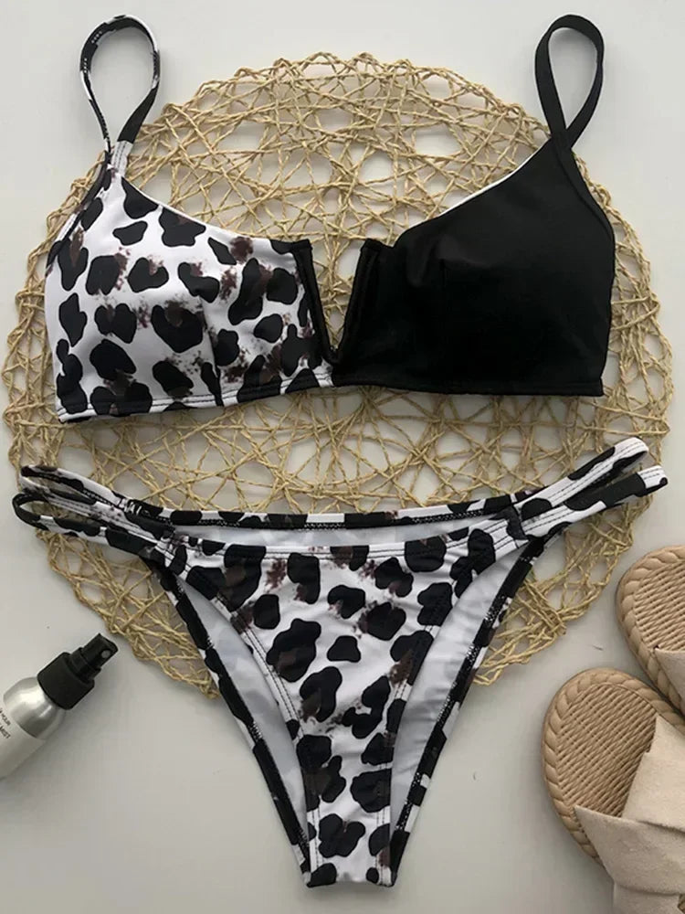 V-Bar Underwired Polka Dot Bikini