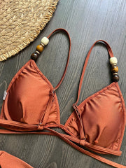 Beads Cross Bandage Bikini