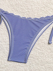 Women's Blue Stripe Print Two Piece Swimsuit