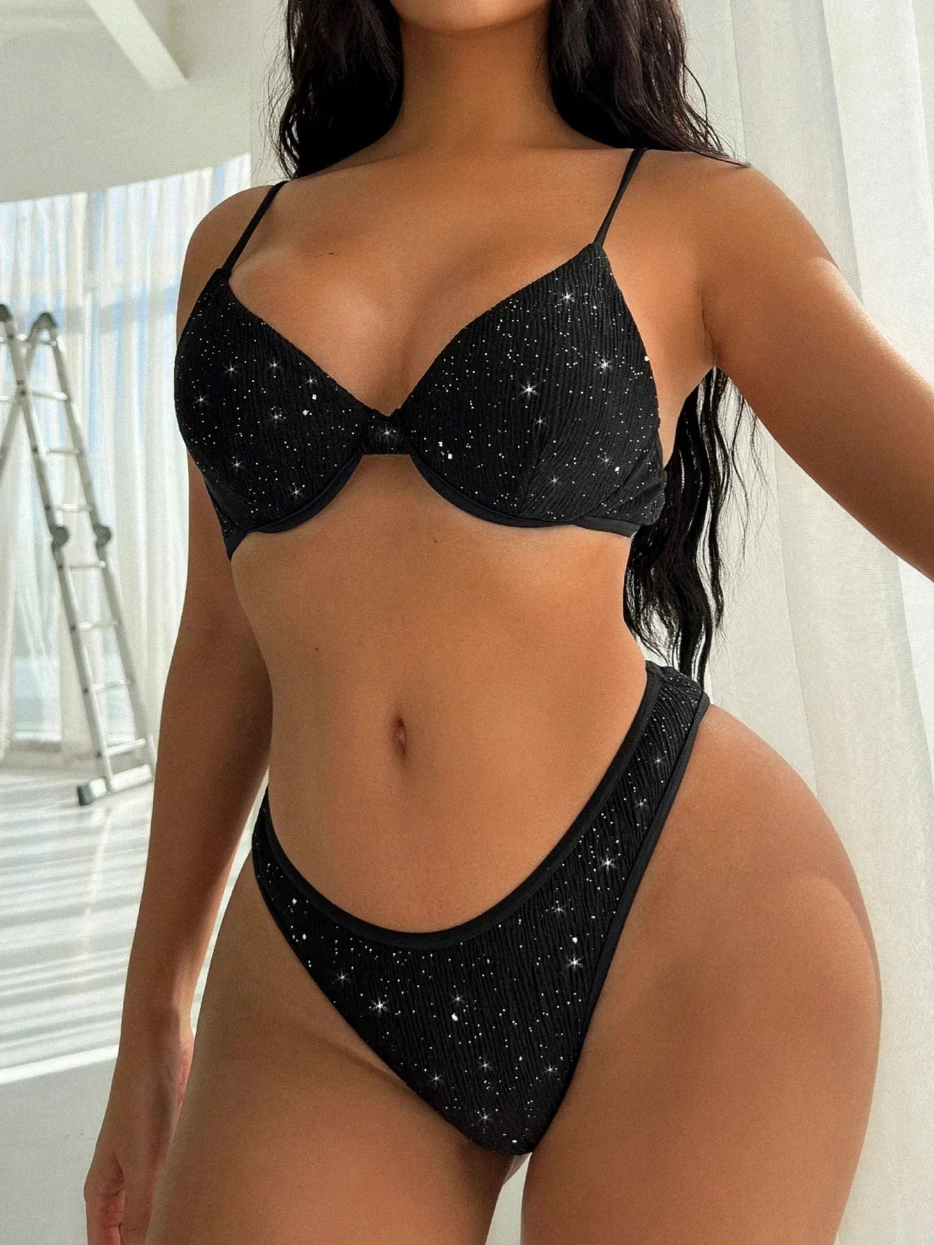 Shiny Black Bikini