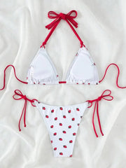Halter Strawberry Designer Bikini