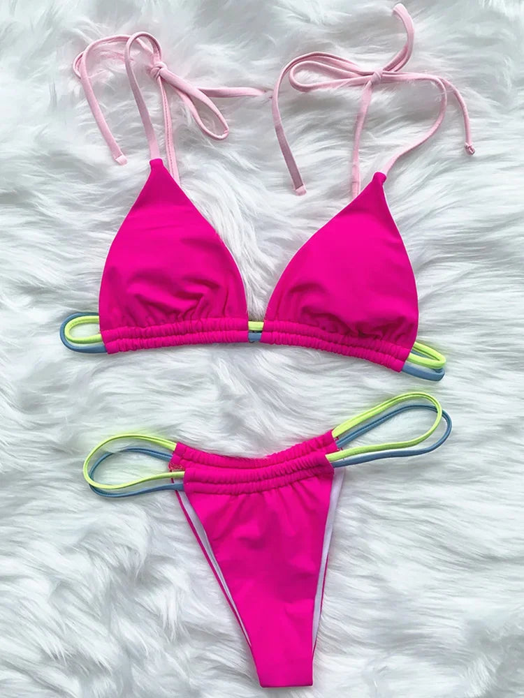 Sexy Mini Micro Thong Neon Bikini