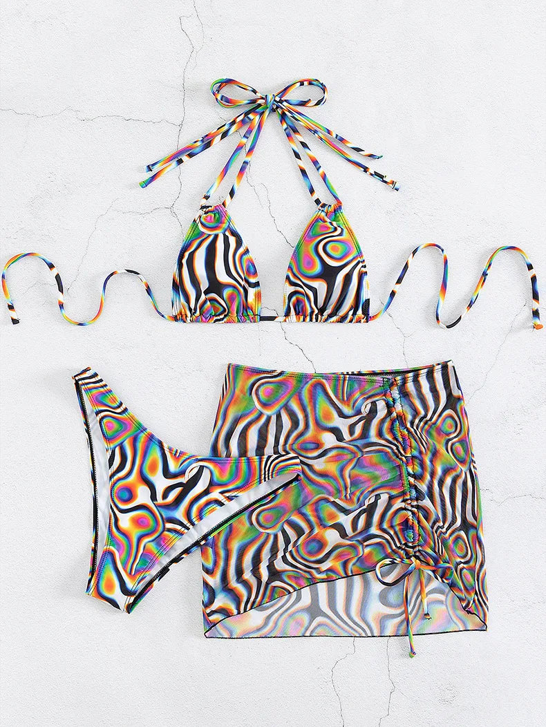 Sexy Black Striped Bikini Set