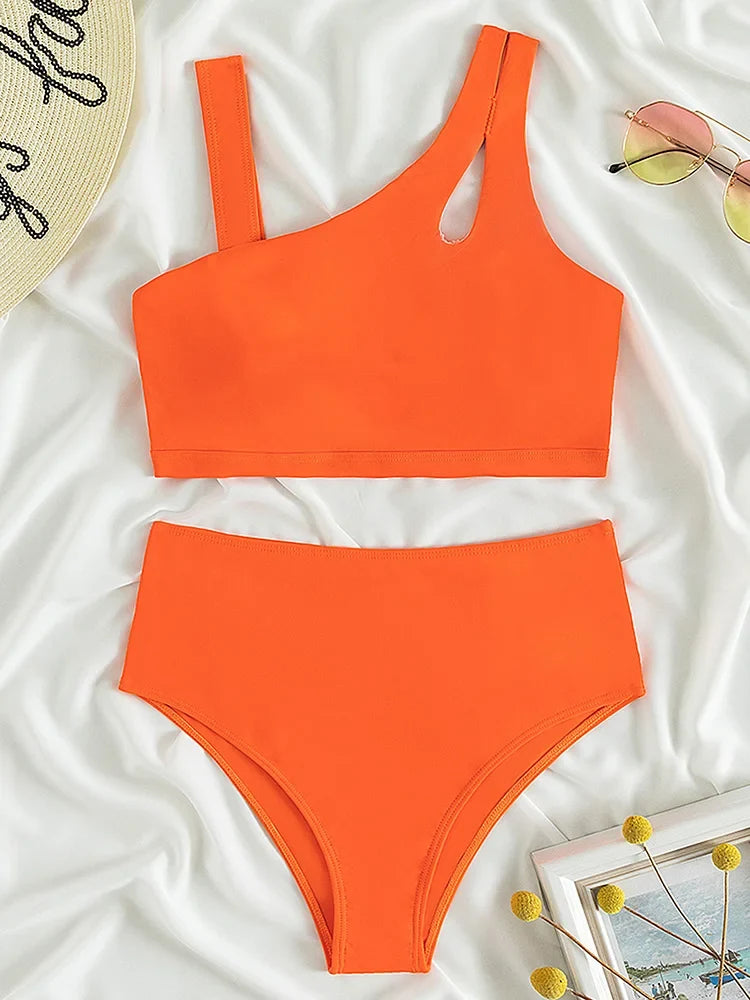Sexy Asymmetric High Waist Bikini