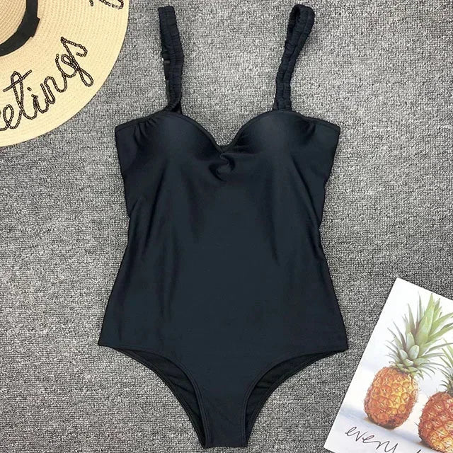 Sexy Underwired Bra Cup One Piece Swimsuit