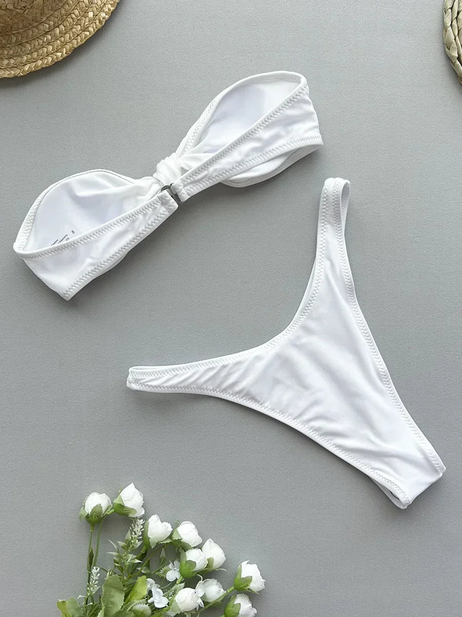 Sexy Front Tie Bow Bikini Set