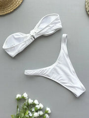 Sexy Front Tie Bow Bikini Set