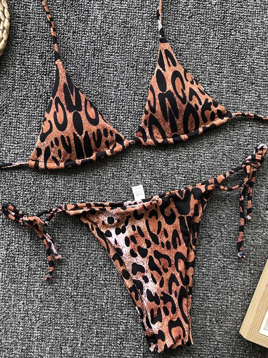Sexy Leopard Mini Micro String Bikini