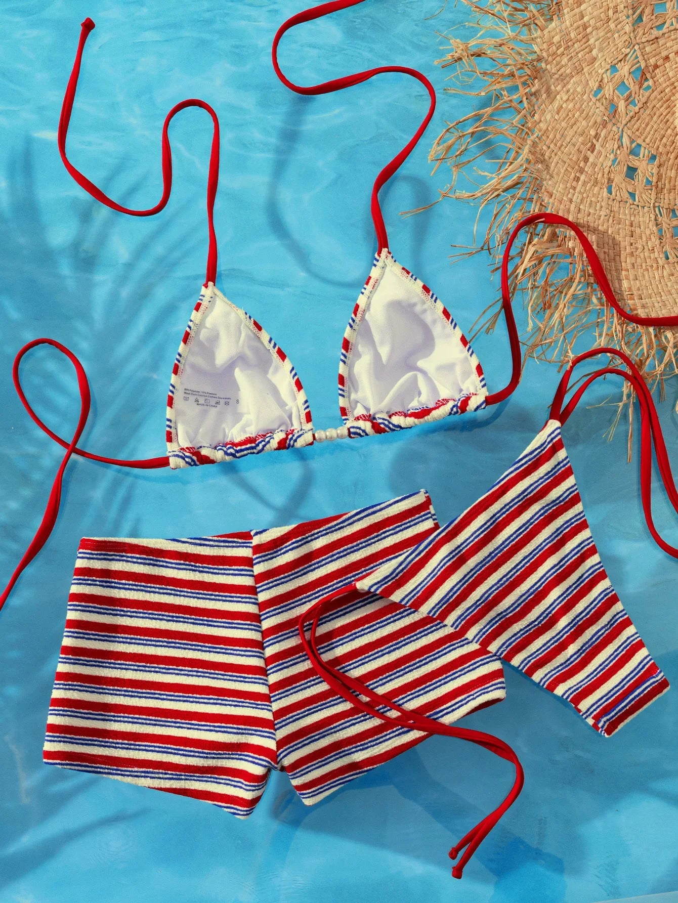 Sexy Red Striped Bikini Set
