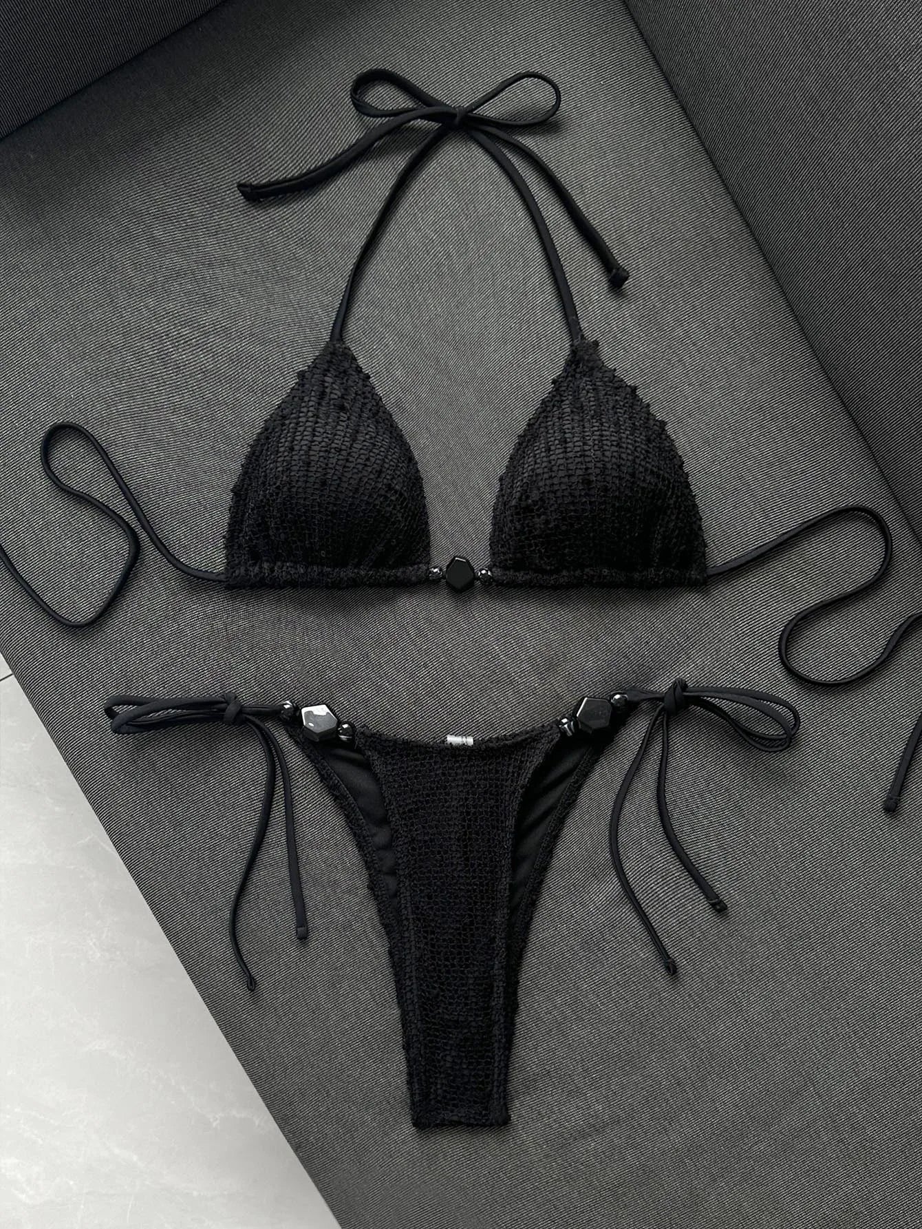 Sexy Beige Shell Push Up Bra Bikini Set