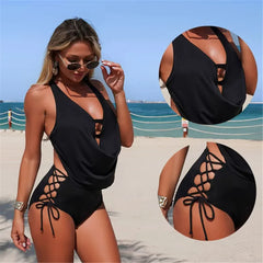 S - XL Padded Bather Bathing Suit Swim V Neck Tankini Female Swimsuit
