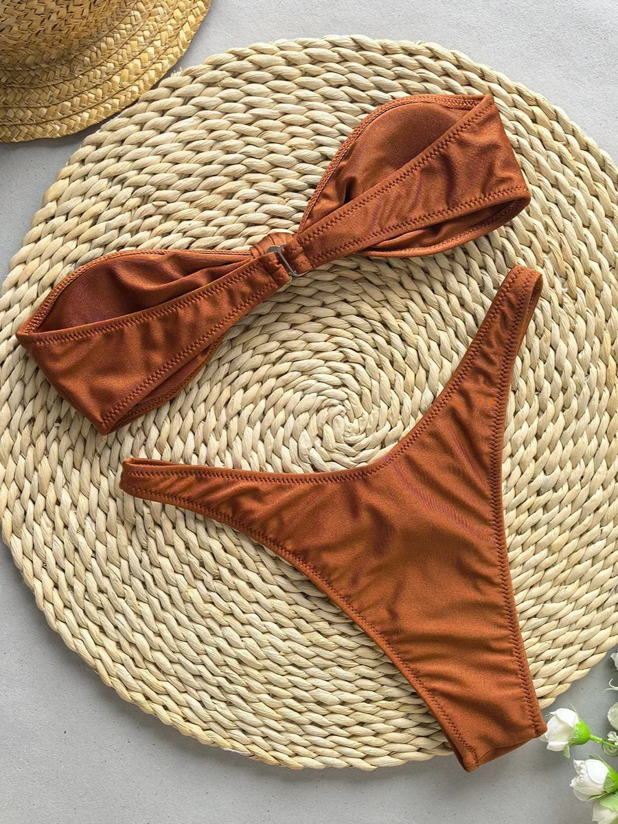 Sexy Front Tie Bow Bikini Set