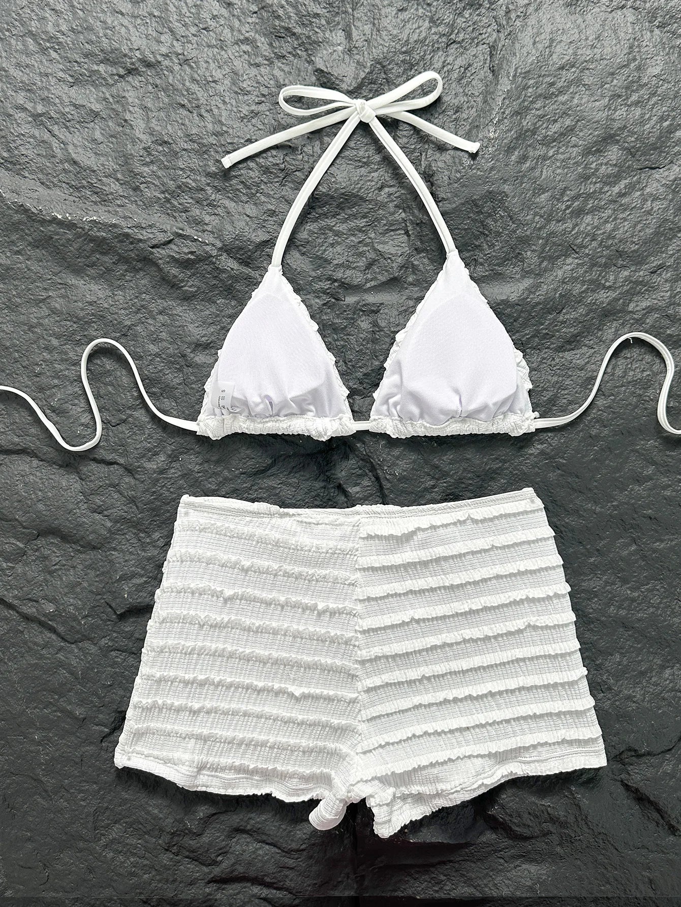 Sexy White Black Starfish Ornament Bikini Set