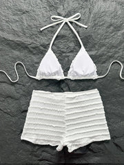 Sexy White Black Starfish Ornament Bikini Set