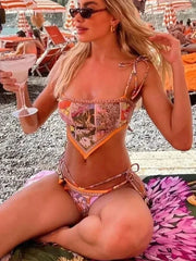 Printed Crop Top Bikini