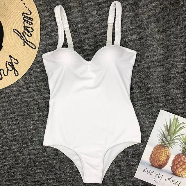 Sexy Underwired Bra Cup One Piece Swimsuit