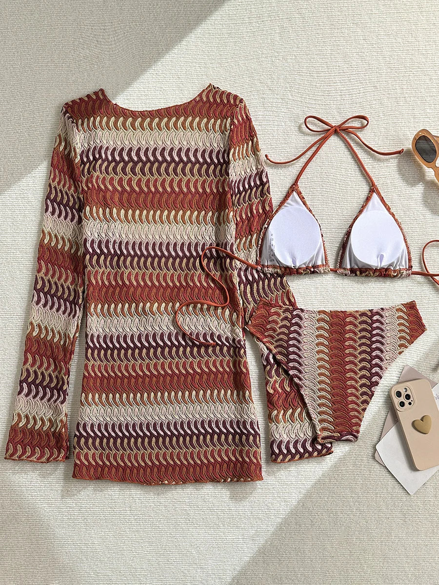 With Long Sleeve Cover Up Bikini