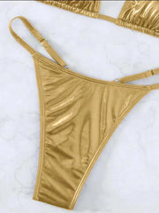 Halter PU Leather Extreme Mini Micro String Bikini