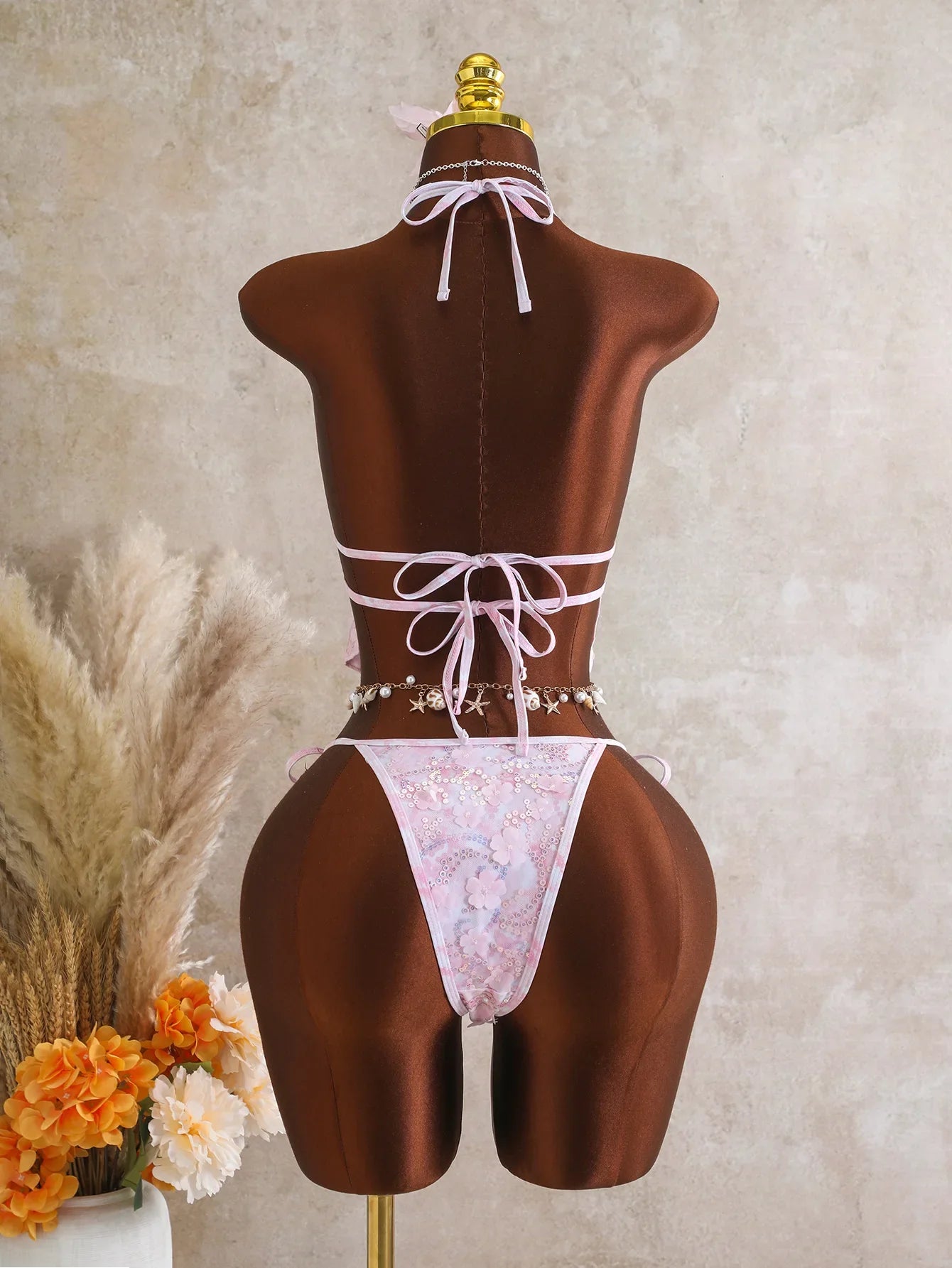 Sexy Sequin Pink Bikini
