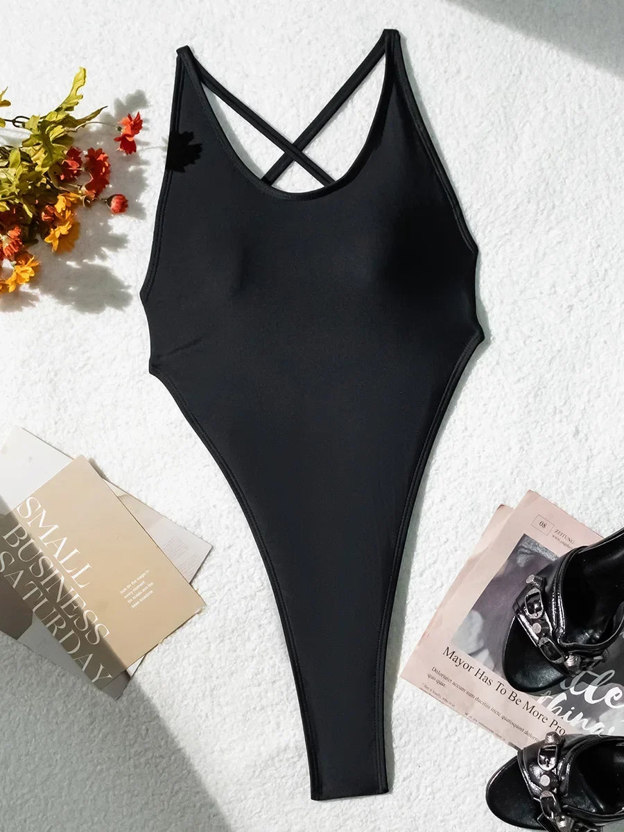 Extreme Mini Micro G String Cross Backless Thong Monikini Women Swimwear One Piece Swimsuit
