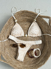 Sexy Beige Black Micro Bikini Set