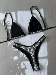 Sexy Black Zebra Print Micro Bikini