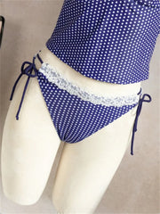 Sexy Blue Polka Dot Print Bikini Set