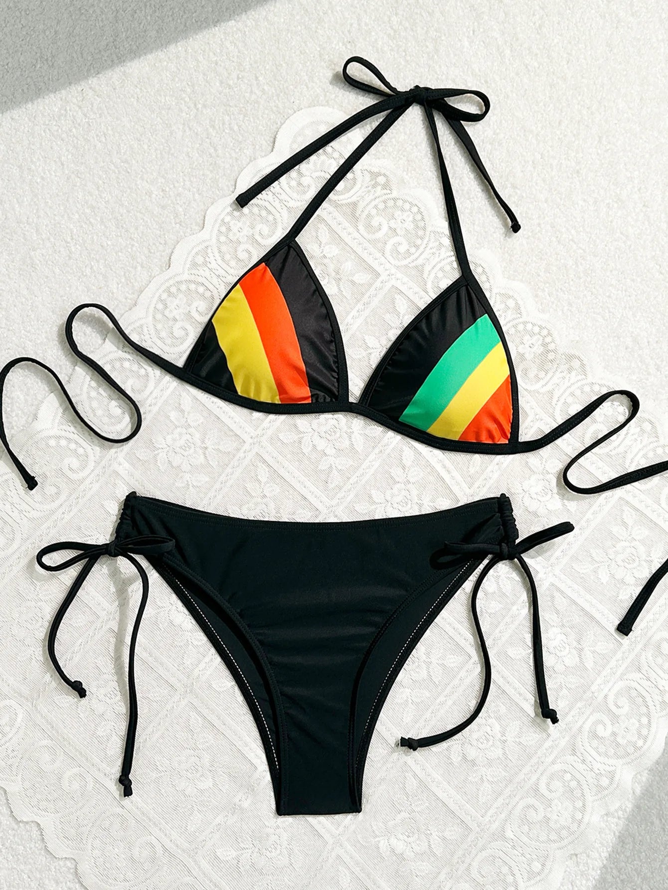 Women's Rainbow Color Bikini Set