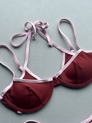 Sexy Red Patchwork Micro Bikini