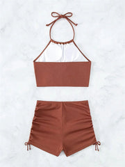 Sexy Ring Linked Pleate Bikini Set