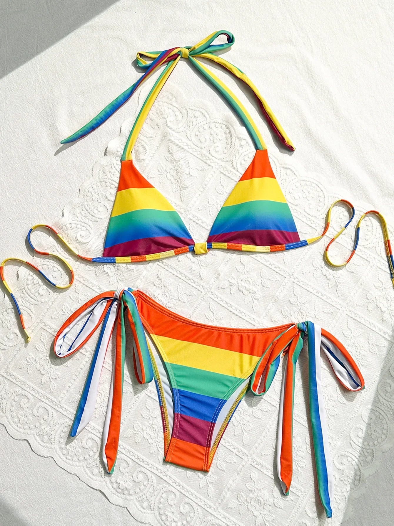 Women's Rainbow Color Bikini Set