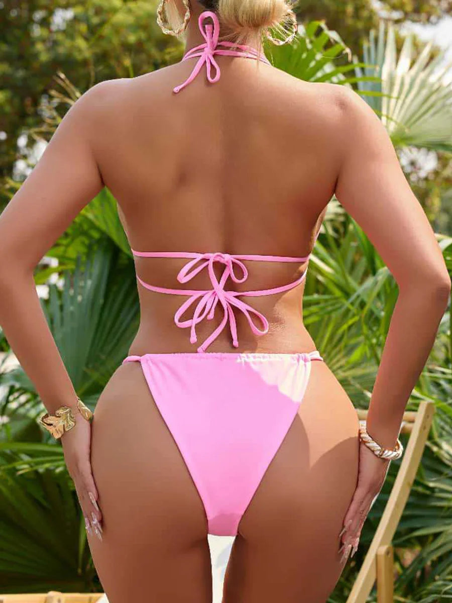 Halter Luxury Rhinestone Diamond Bikini