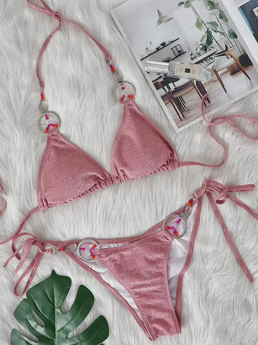 Halter Sparkling Brazilian Diamond Bikini