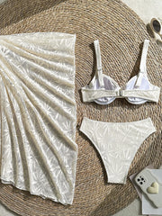 With Mesh Skirt Underwired Bra Cup Bikini